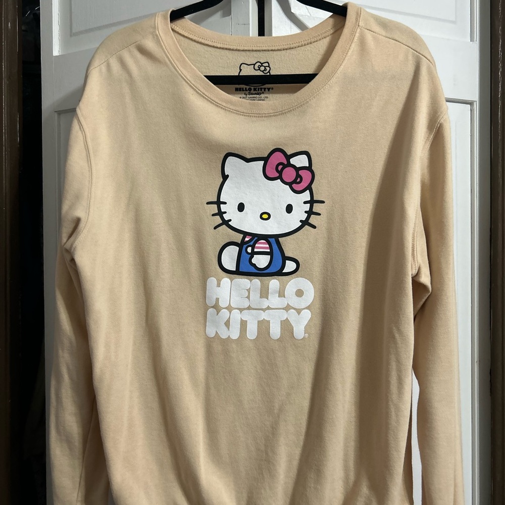 Hello Kitty Women’s Long Sleeve Shirt - Cream